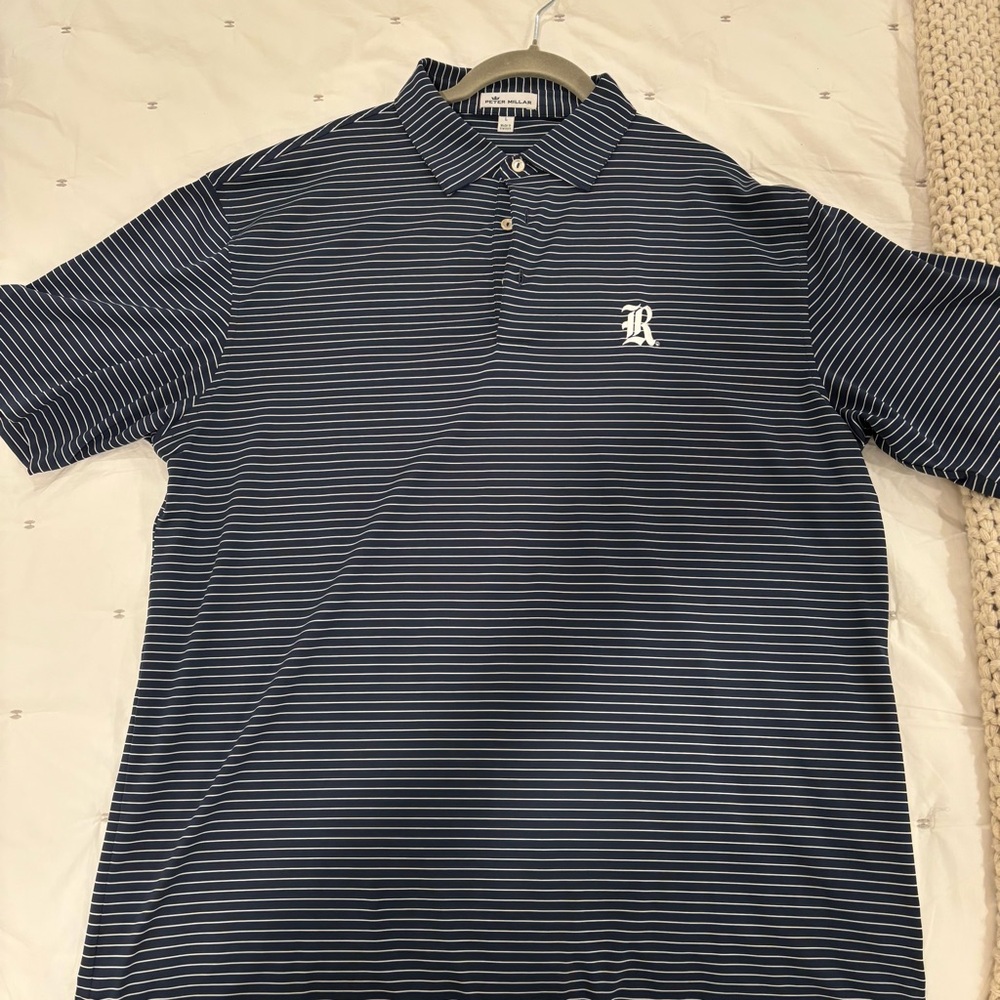 Navy Striped Polo Shirt